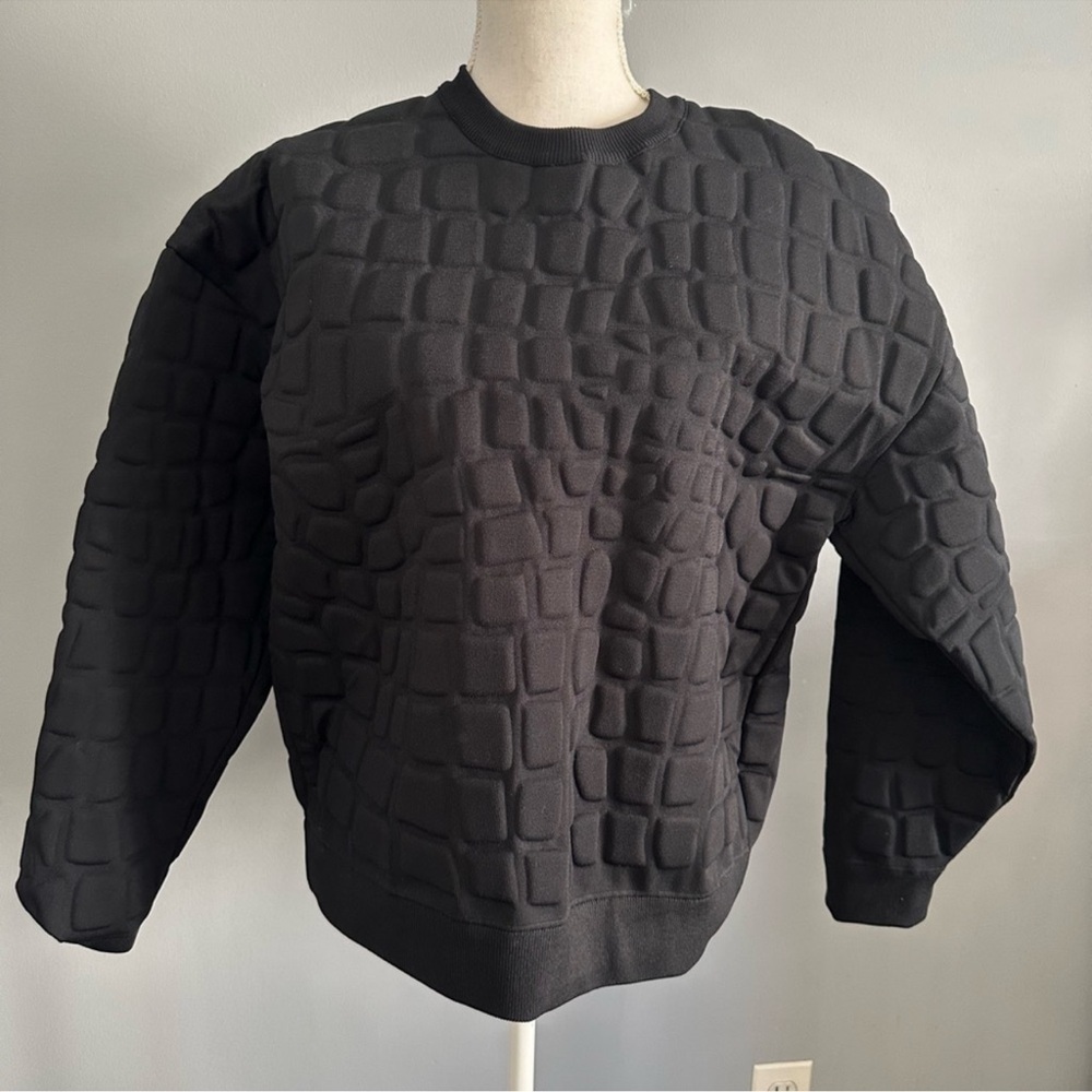 Alexander Wang Black Textured Crewneck Sweater! Like new!